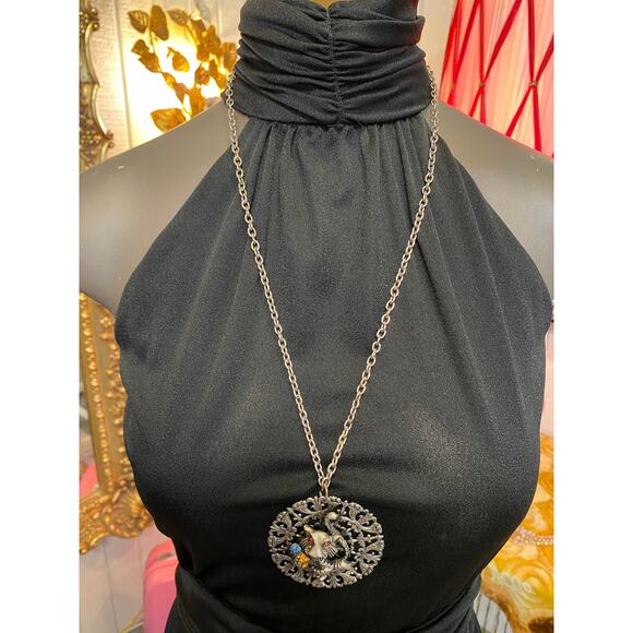 vintage 1970s black maxi dress turtleneck ruched draped disco small 70s fashion - Picture 2 of 8